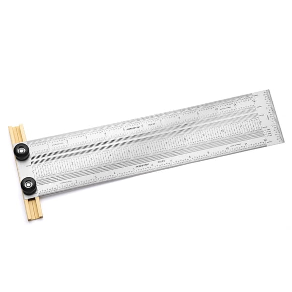 Regla POWERTEC 80025 de 30 cm, Escuadra en T de Acero Inoxidable