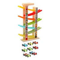 Magideal - Rampa De Coche De Juguete, Rampa De Madera, Juguete De Coche, Habilidad Fina, Coche De Juguete De Madera, Regalo Creativo Para Niños De 1, 2 Y , 7 Pistas Y 7 Pista Y Estacionamiento