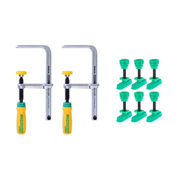 Abrazadera de Cola de Milano MICROJIG (2 unidades) + Tornillos de Pista (6 unidades)