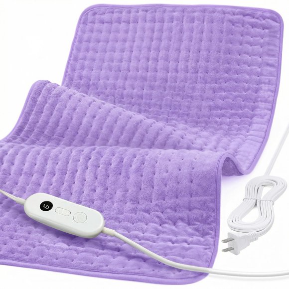 Almohadilla térmica extra grande Siinsay 43 × 84 cm, 6 niveles de calor, color púrpura