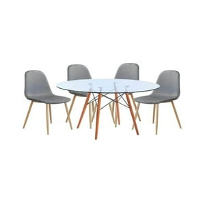 Moadchile - Comedor Paris Redondo Para 4 Personas 100Cm Gris