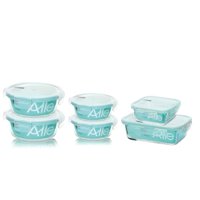 Set 6 Contenedores Hermeticos Allegra De Vidrio Colaciones