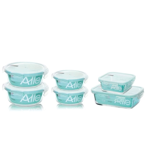 Set 6 Contenedores Hermeticos Allegra De Vidrio Colaciones