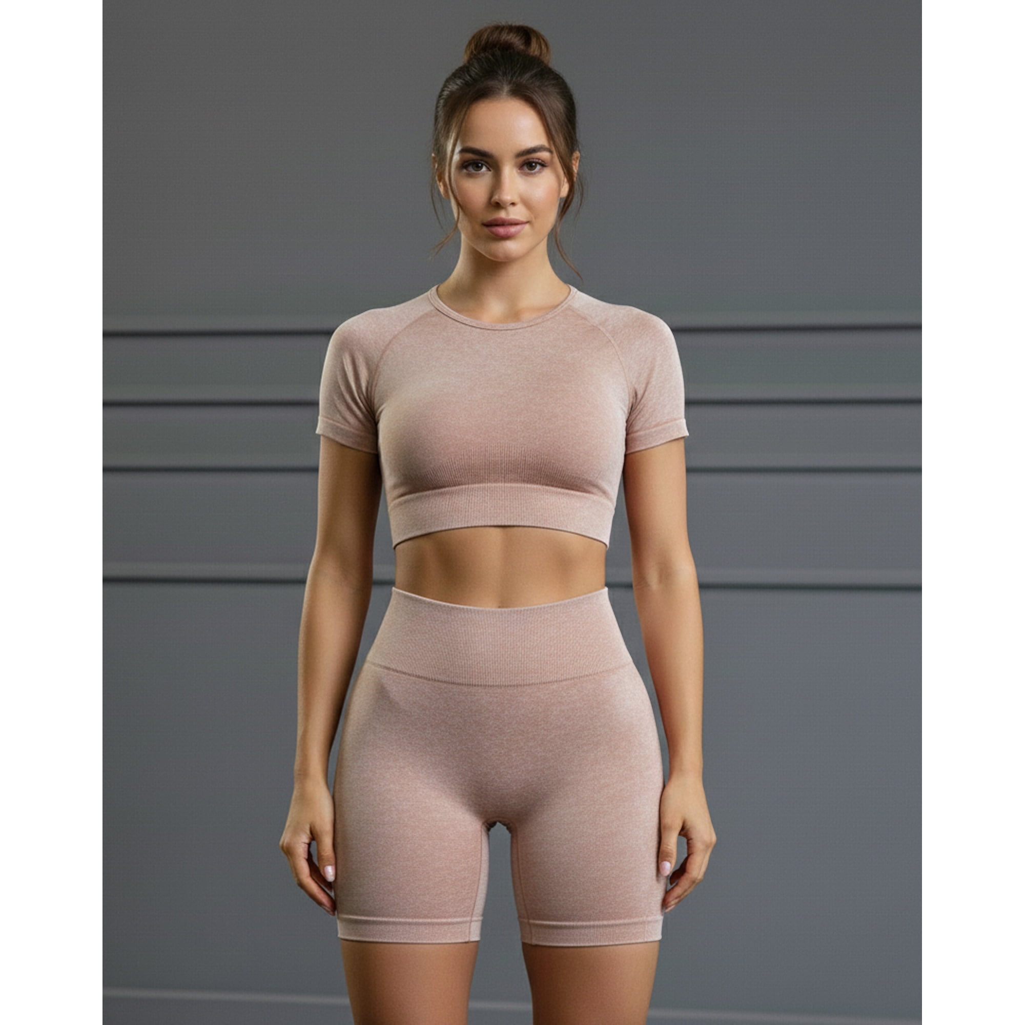 Flix Spa - Conjunto Deportivo Mujer Short Push Up Y Top Manga Corta