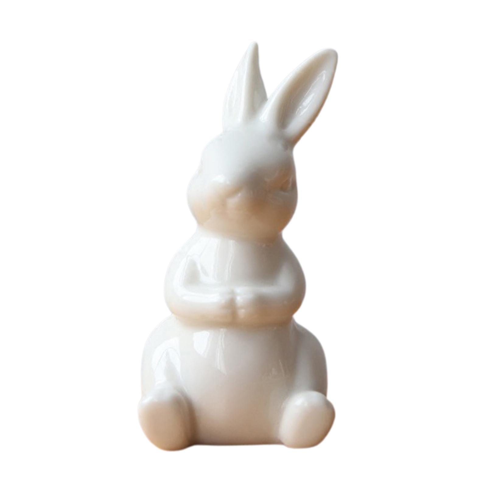 Bothyi - Estatuilla De Conejo De Cerámica Moderna, Estatua De Pascua, Estantería Para El Hogar, Manualidades Decorativas, Regalo, 4,8x9,5 Cm