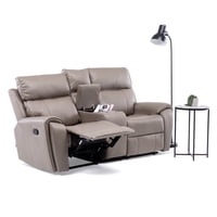 Vys Spa - Sofa Reclinable Premium Mocha Con Posavasos Y Cajon Invisible