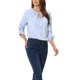 thumbnail image 4 of CURVOSPORT Blusa de Mujer Elegante para Oficina con Frente Fruncido, Manga 3/4, Chiffon, Regreso a Clases, Atuendo para Maestras, Azul Claro L, 4 of 6