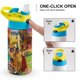thumbnail image 4 of Encanto Botella de Agua con Tapa Pop Top de Un Toque, Acero Inoxidable, a Prueba de Fugas, para Deportes, Botella Infantil azul 12 oz, 4 of 6
