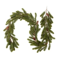 Bothyi - Guirnalda Navideña Rústica De Enredadera Verde Para Centros De Mesa, Chimenea De Casa, Verde Con Cono