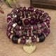 thumbnail image 1 of Heart Charm Beads Layered Bracelet Set Pompomia Bracelet Charm Vintage Jewelry Valentine's Day Gift, 1 of 5