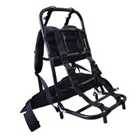 Magideal - Mochila De Transporte Pesado, Mochila Práctica Portátil De Aleación De Aluminio, Marco De Bolsa Plegable De Nailon Para Senderismo, Equipo De Escalada Negro