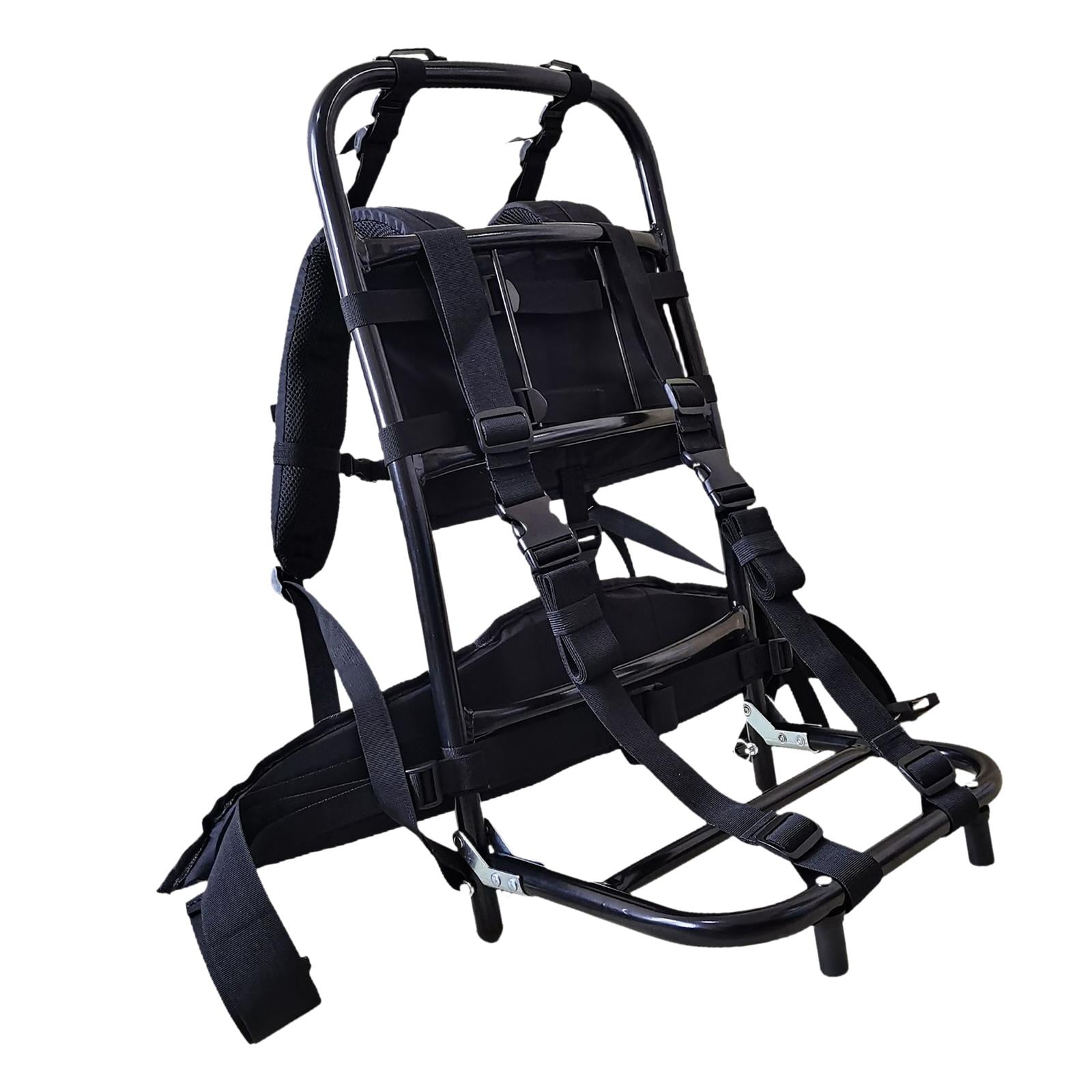 Magideal - Mochila De Transporte Pesado, Mochila Práctica Portátil De Aleación De Aluminio, Marco De Bolsa Plegable De Nailon Para Senderismo, Equipo De Escalada Negro