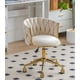 thumbnail image 5 of Silla Escritorio Giratoria Queen Base Dorada - Beige/Crudo, 5 of 6