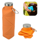 thumbnail image 1 of Botella Silicona Libre BPA Plegable Portatil Naranja, 1 of 5