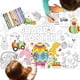 thumbnail image 1 of Mantel para colorear de Pascua para niños, póster grande para colorear con 12 pinceles, conejito de huevo de Pascua, mantel gigante de papel, camino de mesa, manualidades, arte de garabatos para recue, 1 of 6