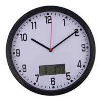 Bothyi - Reloj De Pared Minimalista Moderno Con Fecha Y Temperatura Relojes De Pantalla Grande Negro