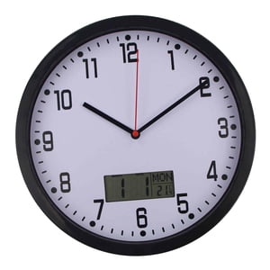 Bothyi - Reloj De Pared Minimalista Moderno Con Fecha Y Temperatura Relojes De Pantalla Grande Negro