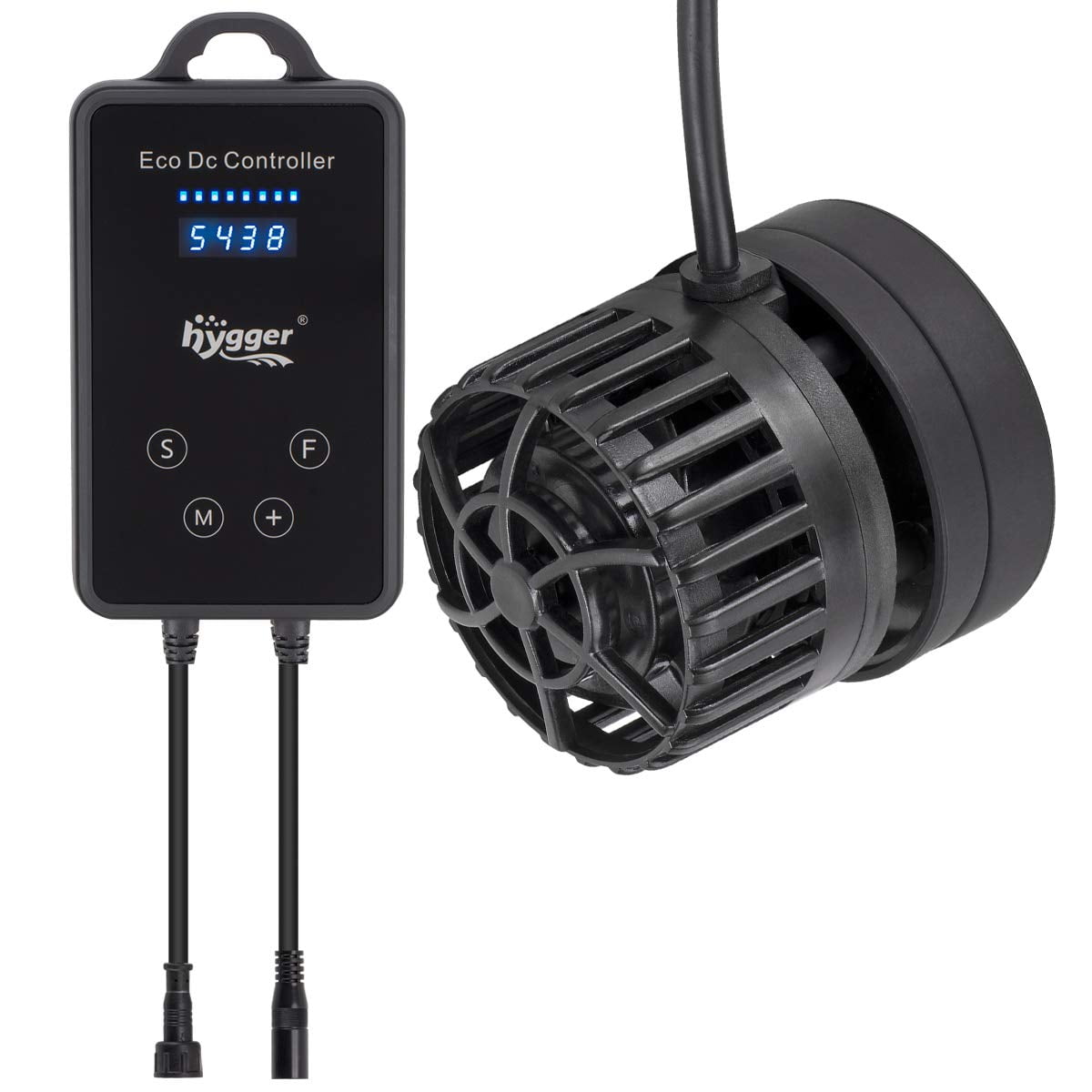 Bomba de agua hygger 1600 GPH con controlador LED negro