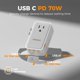 thumbnail image 3 of Adaptador de Viaje TESSAN 70W USB-C/A 4 Puertos, 3 of 7