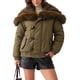 thumbnail image 2 of Chaqueta Recortada con Forro de Felpa Ajustable y Ribete de Piel Sintética para Mujer INSPIRE CHIC Talla Extra Grande Café, 2 of 6