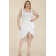 thumbnail image 5 of Vestido Midi de Talla Grande con Lazo Lateral y Parte Delantera Cruzada de Color Liso, 5 of 5