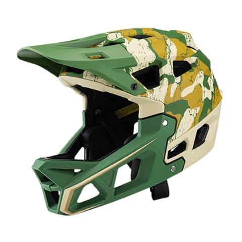 Ioensy - Casco De Bicicleta De Cara Completa, Cascos Protectores Transpirables, Casco De Bicicleta Para Hombres Y Mujeres, Verde, De 55 A 58Cm