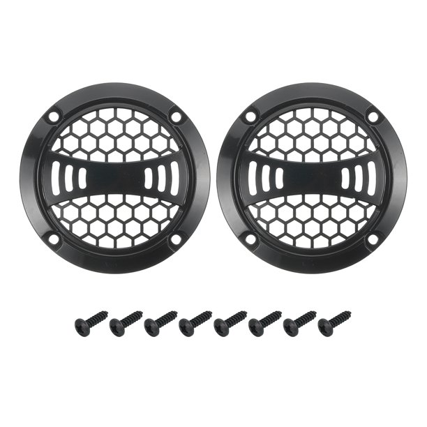 2 Pcs 2 pulgadas Rejilla de Altavoz Negra Malla Plástica Protector de Woofer Cubierta contra Polvo Marco Circular Decorativo Negro con Tornillos
