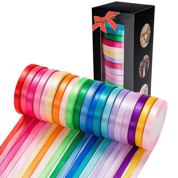 Cinta de satén LIUYAXI 500 yardas 1 cm 20 colores