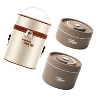 Magideal - 2X Lonchera Aislada, Lonchera, Contenedor De Comida, Utensilios De Cocina Redondos, Caja De Merienda A Prueba De Fugas, Caja De Comida Para Pesca, Café