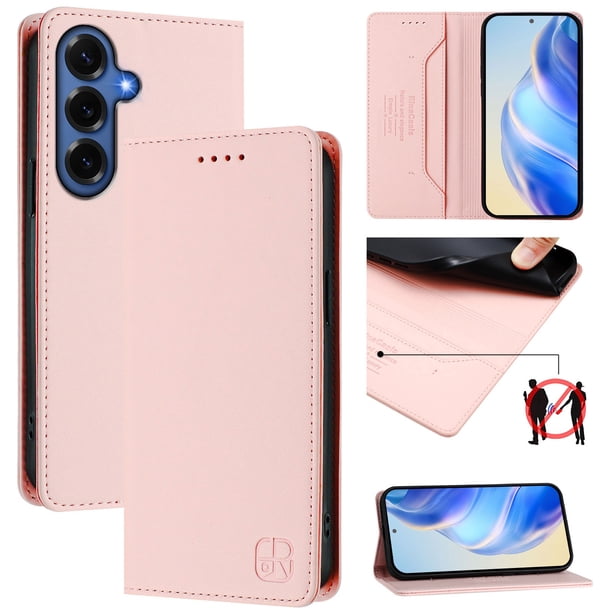 Funda Billetera con Soporte para Samsung Galaxy S26 Plus Bloqueo RFID Plegable Rosa