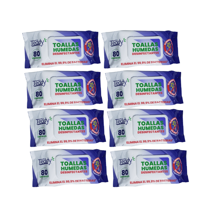 Pack 8 Toallitas Desinfectantes Teddy 640 Unidades