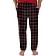 thumbnail image 1 of Pantalón de pijama Fruit of the Loom, forro polar para hombre, negro y rojo a cuadros, 1 of 3