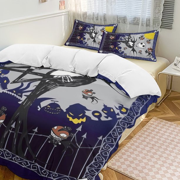 Fade Blue The Nightmare Before Christmas Comforter Set Soft 3 Pcs Twin Bedding Sets Thicken for All Season
