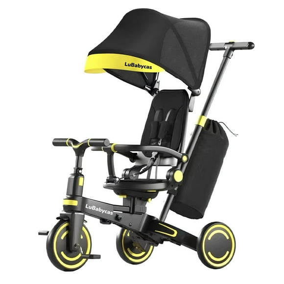 Triciclo Balance Plegable Con Bolso 9 En 1 LuBabycas Negro