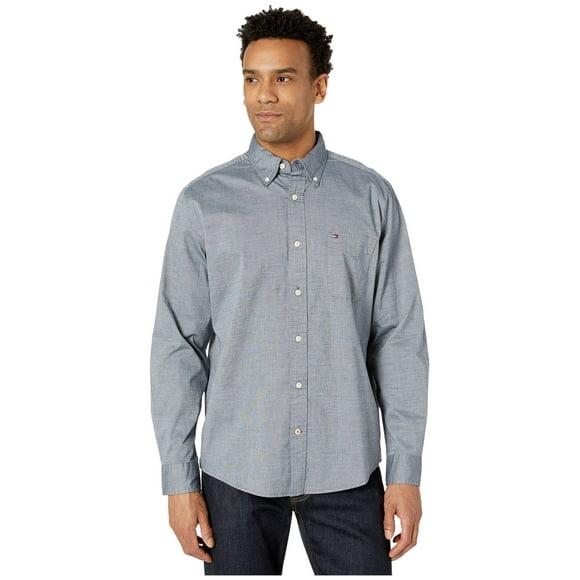 Camisa Tommy Hilfiger de manga larga, corte clásico, algodón beige