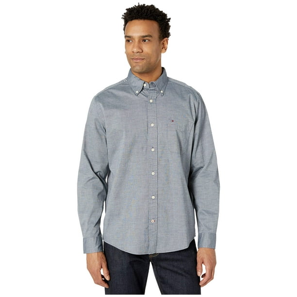 Camisa Tommy Hilfiger para hombre, manga larga, con botones, corte clásico