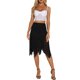 thumbnail image 2 of Faldas Midi de Malla Fluidas con Fruncido y Cintura Alta Asimétrica para Mujer INSPIRE CHIC S Negro, 2 of 6