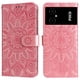 thumbnail image 1 of Funda tipo cartera FOXDOCK para Xiaomi Poco M5 4G , diseño girasol en relieve, cuero PU, cierre magnético, soporte y tarjetero, 1 of 5