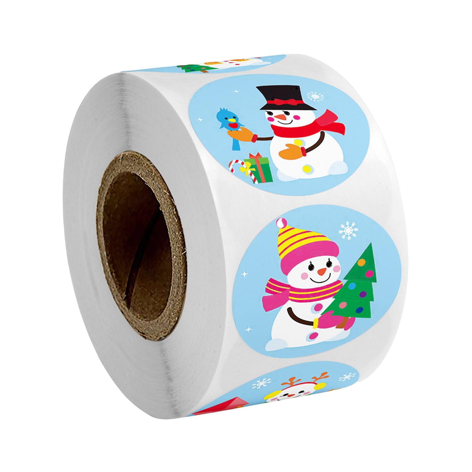 Bothyi - 1 Rollo De 500 Piezas De Pegatinas De Navidad Etiquetas De Muñeco De Nieve Para Tarjetas De 1,5 Pulgadas