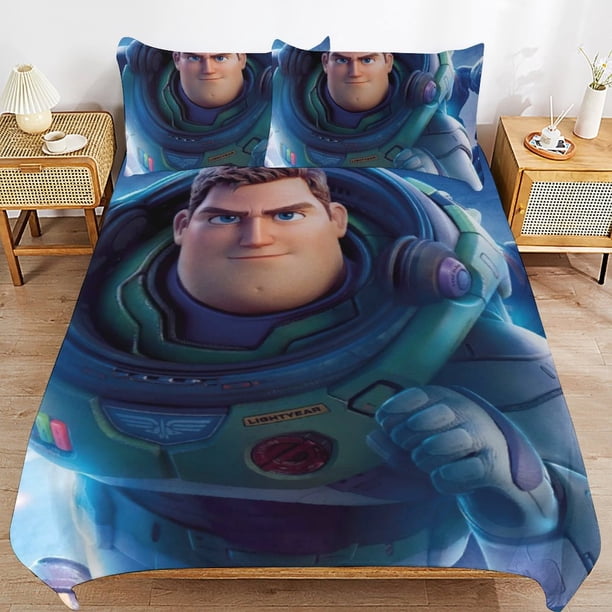 Lightyear Cartoon Bedding Sets Ultra Soft Skin-Friendly Duvet Cover 3 Piece, Cute Comforter Cover Bed Set for Boys Girls Kids
