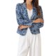 thumbnail image 1 of INSPIRE CHIC Chaqueta de Blazer Abierta para Mujeres Regreso a Clases, Traje de Verano para el Trabajo, Azul-Floral L, 1 of 6