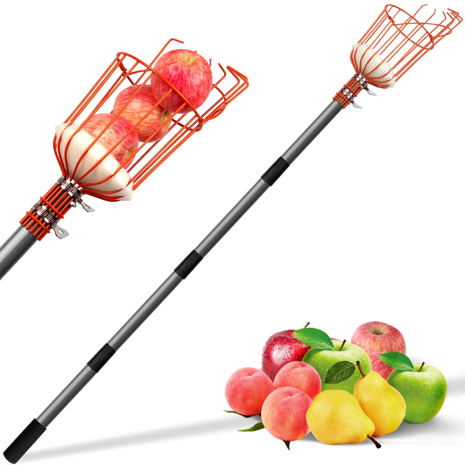 Recogedor De Frutas Walensee, Ajustable, 4 M, Con Barra De Acero Inoxidable