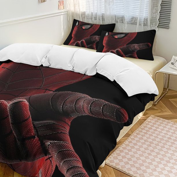 Spider-Man Family Bed 3 Piece Set Personalized Bedding Decor for Kids And Teens Anime Student Dormitory Cover