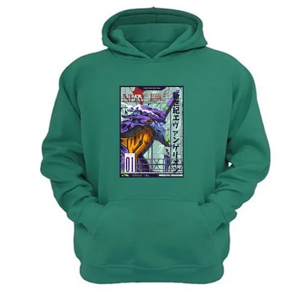 Genérico - Polerón Canguro Evangelion Verde Aguamarina Talla Xs Unisex