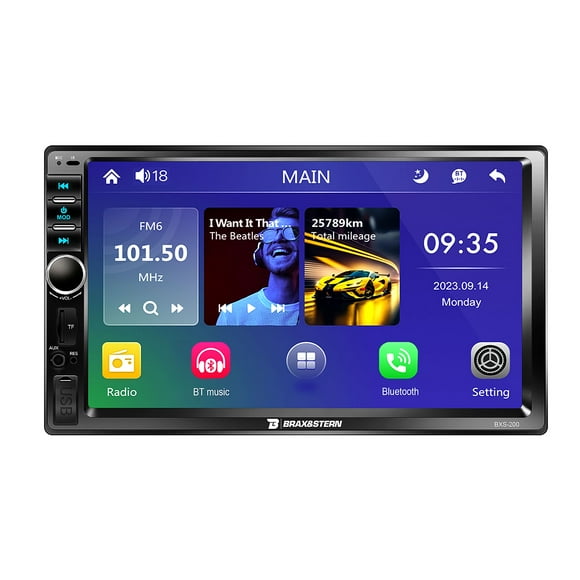 Radio Auto 2 Din Sistema Mirrorlink Touch Hd De 7'' Bxs-200 Negro
