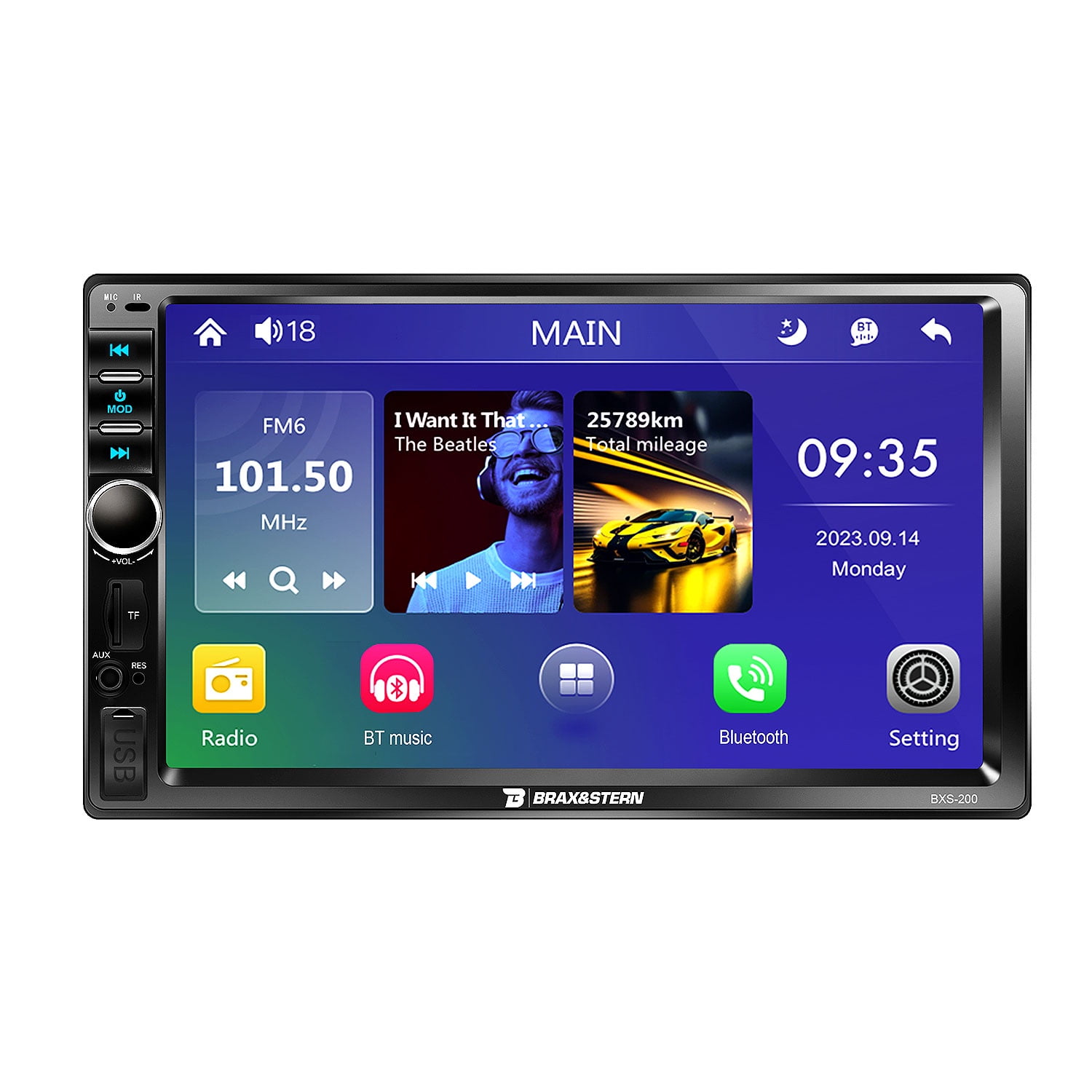 Brax&stern - Radio Auto 2 Din Sistema Mirrorlink Touch Hd De 7'' Bxs-200 Negro