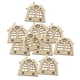 thumbnail image 5 of 10x Rebanadas De Madera Navideñas Con Cuerda Casa De Recortes De Madera Sin Terminar Hecha A Mano En Blanco, 5 of 5