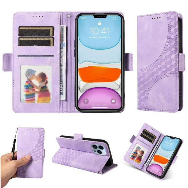 Carcasa FOXDOCK iPhone 13 Pro de cuero PU, diseño acolchado clásico, protección contra caídas y rayones