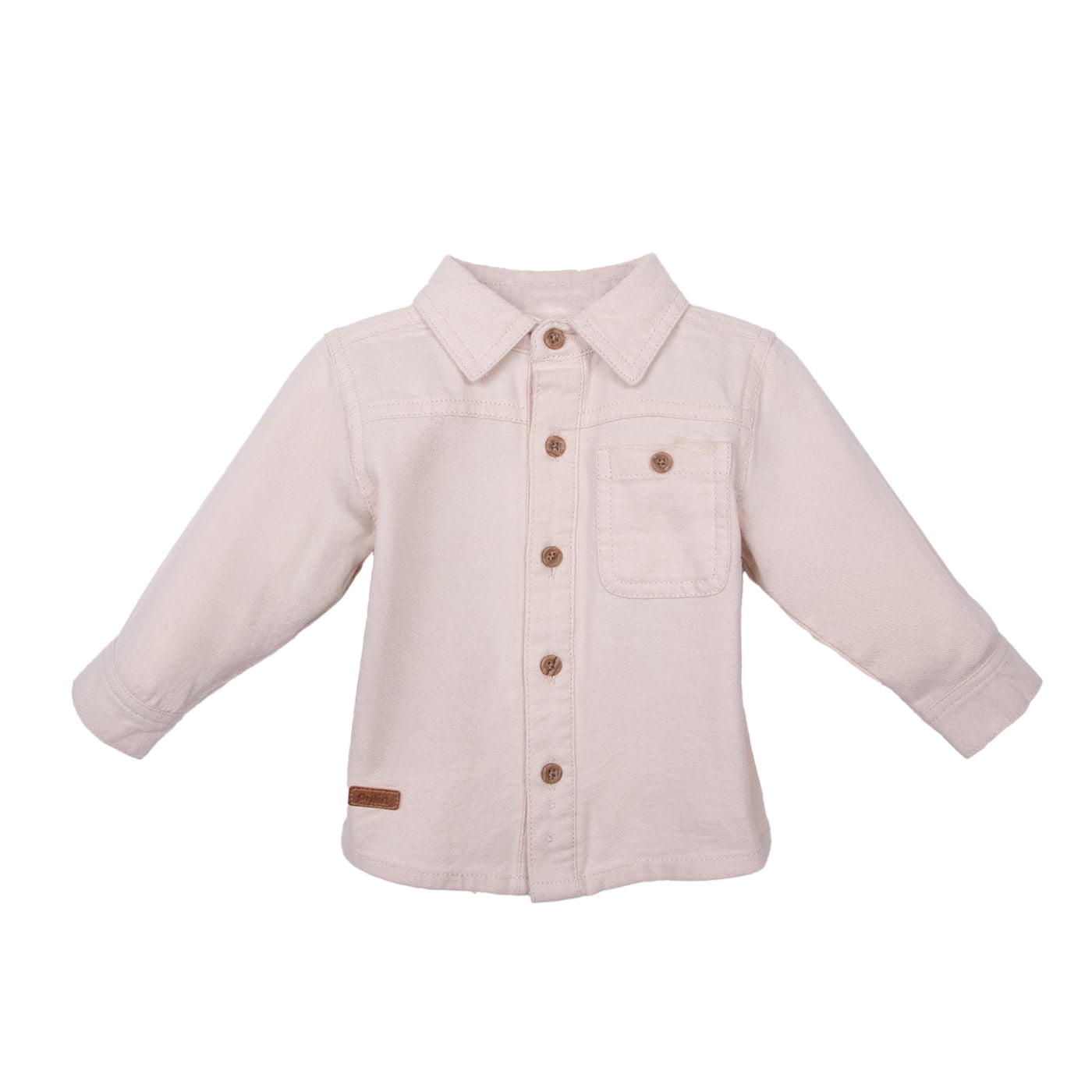 Pillin - Camisa Bebé Niño 100% Algodón Con Bolsillo Delantero Crudo