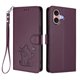 thumbnail image 1 of Funda Volteable con Diseño de Gato para iPhone 16, Morado Oscuro, 1 of 6